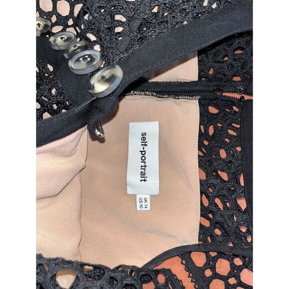 Self-Portrait Lace Frill Jumpsuit Black Size 10 Womens ($575) - Picture 7 of 11